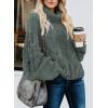 imageDokotoo Womens 2025 Winter Fall Solid Turtleneck High Neck Balloon Long Sleeve Sweaters Pullover OuterwearA Gray 3