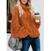 imageDokotoo Womens 2025 Winter Fall Solid Turtleneck High Neck Balloon Long Sleeve Sweaters Pullover OuterwearA Orange