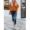 imageDokotoo Womens 2025 Winter Fall Solid Turtleneck High Neck Balloon Long Sleeve Sweaters Pullover OuterwearA Orange