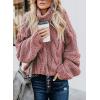 imageDokotoo Womens 2025 Winter Fall Solid Turtleneck High Neck Balloon Long Sleeve Sweaters Pullover OuterwearA Pink