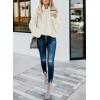 imageDokotoo Womens 2025 Winter Fall Solid Turtleneck High Neck Balloon Long Sleeve Sweaters Pullover OuterwearA White