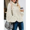 imageDokotoo Womens 2025 Winter Fall Solid Turtleneck High Neck Balloon Long Sleeve Sweaters Pullover OuterwearA White