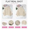 imageDokotoo Womens 2025 Winter Fall Solid Turtleneck High Neck Balloon Long Sleeve Sweaters Pullover OuterwearA1 Beige