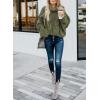 imageDokotoo Womens 2025 Winter Fall Solid Turtleneck High Neck Balloon Long Sleeve Sweaters Pullover OuterwearA1 Green