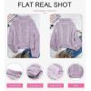 imageDokotoo Womens 2025 Winter Fall Solid Turtleneck High Neck Balloon Long Sleeve Sweaters Pullover OuterwearA1 Purple