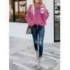 imageDokotoo Womens 2025 Winter Fall Solid Turtleneck High Neck Balloon Long Sleeve Sweaters Pullover OuterwearA1 Rose