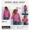 imageDokotoo Womens 2025 Winter Fall Solid Turtleneck High Neck Balloon Long Sleeve Sweaters Pullover OuterwearA1 Rose