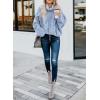 imageDokotoo Womens 2025 Winter Fall Solid Turtleneck High Neck Balloon Long Sleeve Sweaters Pullover OuterwearA1 Sky Blue