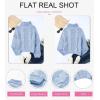 imageDokotoo Womens 2025 Winter Fall Solid Turtleneck High Neck Balloon Long Sleeve Sweaters Pullover OuterwearA1 Sky Blue