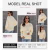imageDokotoo Womens 2025 Winter Fall Solid Turtleneck High Neck Balloon Long Sleeve Sweaters Pullover OuterwearB Beige