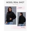 imageDokotoo Womens 2025 Winter Fall Solid Turtleneck High Neck Balloon Long Sleeve Sweaters Pullover OuterwearB Black