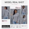 imageDokotoo Womens 2025 Winter Fall Solid Turtleneck High Neck Balloon Long Sleeve Sweaters Pullover OuterwearB Gray