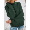 imageDokotoo Womens 2025 Winter Fall Solid Turtleneck High Neck Balloon Long Sleeve Sweaters Pullover OuterwearB Green