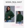 imageDokotoo Womens 2025 Winter Fall Solid Turtleneck High Neck Balloon Long Sleeve Sweaters Pullover OuterwearB Green