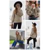 imageDokotoo Womens 2025 Winter Fall Solid Turtleneck High Neck Balloon Long Sleeve Sweaters Pullover OuterwearB Khaki