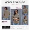 imageDokotoo Womens 2025 Winter Fall Solid Turtleneck High Neck Balloon Long Sleeve Sweaters Pullover OuterwearB Khaki