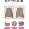 imageDokotoo Womens 2025 Winter Fall Solid Turtleneck High Neck Balloon Long Sleeve Sweaters Pullover OuterwearB Khaki