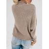 imageDokotoo Womens 2025 Winter Fall Solid Turtleneck High Neck Balloon Long Sleeve Sweaters Pullover OuterwearB Khaki