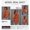 imageDokotoo Womens 2025 Winter Fall Solid Turtleneck High Neck Balloon Long Sleeve Sweaters Pullover OuterwearB Orange