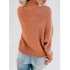 imageDokotoo Womens 2025 Winter Fall Solid Turtleneck High Neck Balloon Long Sleeve Sweaters Pullover OuterwearB Orange