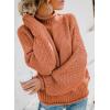 imageDokotoo Womens 2025 Winter Fall Solid Turtleneck High Neck Balloon Long Sleeve Sweaters Pullover OuterwearB Orange