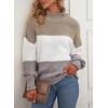 imageDokotoo Womens 2025 Winter Fall Solid Turtleneck High Neck Balloon Long Sleeve Sweaters Pullover OuterwearC White 1