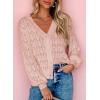imageDokotoo Womens Cardigan Sweaters 2025 Lightweight Fall Oufits Clothes Trendy Long Sleeve Crochet Tops Casual JacketsApricot Powder