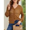imageDokotoo Womens Cardigan Sweaters 2025 Lightweight Fall Oufits Clothes Trendy Long Sleeve Crochet Tops Casual JacketsBrown