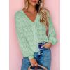 imageDokotoo Womens Cardigan Sweaters 2025 Lightweight Fall Oufits Clothes Trendy Long Sleeve Crochet Tops Casual JacketsGreen 1