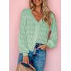 imageDokotoo Womens Cardigan Sweaters 2025 Lightweight Fall Oufits Clothes Trendy Long Sleeve Crochet Tops Casual JacketsGreen 1