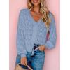 imageDokotoo Womens Cardigan Sweaters 2025 Lightweight Fall Oufits Clothes Trendy Long Sleeve Crochet Tops Casual JacketsLight Blue