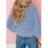 imageDokotoo Womens Cardigan Sweaters 2025 Lightweight Fall Oufits Clothes Trendy Long Sleeve Crochet Tops Casual JacketsLight Blue