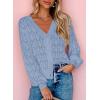 imageDokotoo Womens Cardigan Sweaters 2025 Lightweight Fall Oufits Clothes Trendy Long Sleeve Crochet Tops Casual JacketsLight Blue