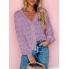 imageDokotoo Womens Cardigan Sweaters 2025 Lightweight Fall Oufits Clothes Trendy Long Sleeve Crochet Tops Casual JacketsPurple
