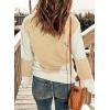 imageDokotoo Womens Crochet Crewneck Long Sleeve Pullovers Color Block Tunic Ribbed Sweaters Jumper TopsApricot