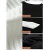 imageDokotoo Womens Crochet Crewneck Long Sleeve Pullovers Color Block Tunic Ribbed Sweaters Jumper TopsBlack