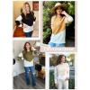 imageDokotoo Womens Crochet Crewneck Long Sleeve Pullovers Color Block Tunic Ribbed Sweaters Jumper TopsSky Blue