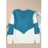 imageDokotoo Womens Crochet Crewneck Long Sleeve Pullovers Color Block Tunic Ribbed Sweaters Jumper TopsSky Blue