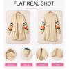 imageDokotoo Womens Long Open Front Cardigans Striped Color Block Loose Knit Sweaters Outwear CoatA Beige