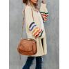 imageDokotoo Womens Long Open Front Cardigans Striped Color Block Loose Knit Sweaters Outwear CoatA Beige