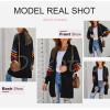 imageDokotoo Womens Long Open Front Cardigans Striped Color Block Loose Knit Sweaters Outwear CoatA Black