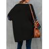 imageDokotoo Womens Long Open Front Cardigans Striped Color Block Loose Knit Sweaters Outwear CoatA Black