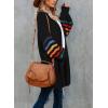 imageDokotoo Womens Long Open Front Cardigans Striped Color Block Loose Knit Sweaters Outwear CoatA Black