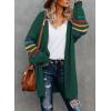 imageDokotoo Womens Long Open Front Cardigans Striped Color Block Loose Knit Sweaters Outwear CoatA Green