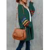 imageDokotoo Womens Long Open Front Cardigans Striped Color Block Loose Knit Sweaters Outwear CoatA Green