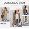 imageDokotoo Womens Long Open Front Cardigans Striped Color Block Loose Knit Sweaters Outwear CoatA Khaki
