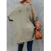 imageDokotoo Womens Long Open Front Cardigans Striped Color Block Loose Knit Sweaters Outwear CoatA Khaki