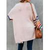 imageDokotoo Womens Long Open Front Cardigans Striped Color Block Loose Knit Sweaters Outwear CoatA Pink