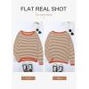 imageDokotoo Womens Long Sleeve Sweaters Casual Crewneck Fashion Fall Striped Color Block Shirts High Low Pullover Sweater TopsA Brown