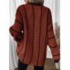 imageDokotoo Womens Oversized Striped Tunic Sweaters Casual V Neck Long Sleeve Color Block Knit Pullover Jumper TopsBrown 2